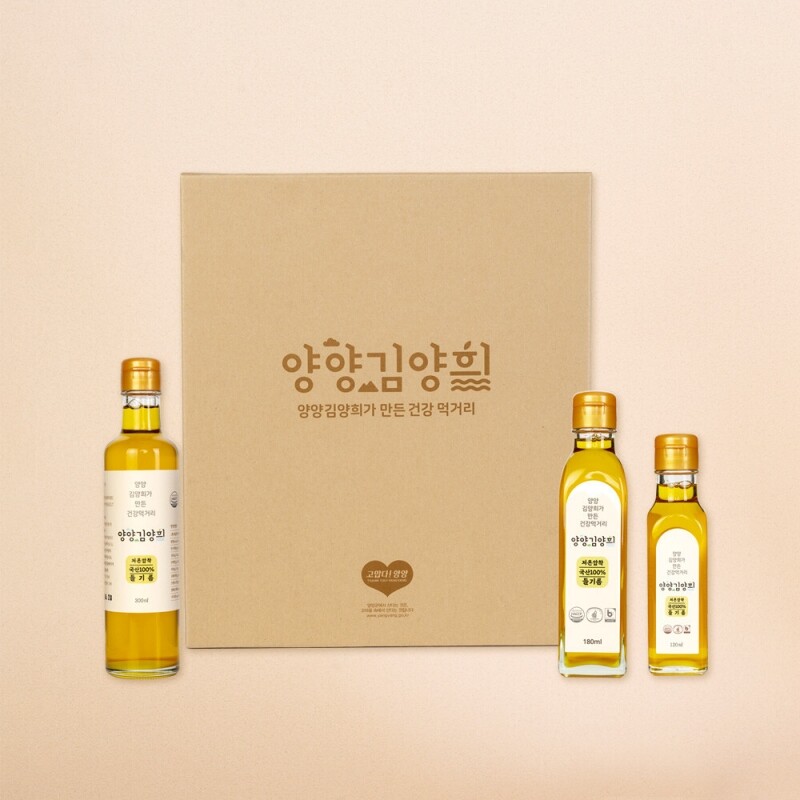 양양김양희들기름,양양더팜 국내산 들기름 저온압착방식 120ml, 180ml, 300ml